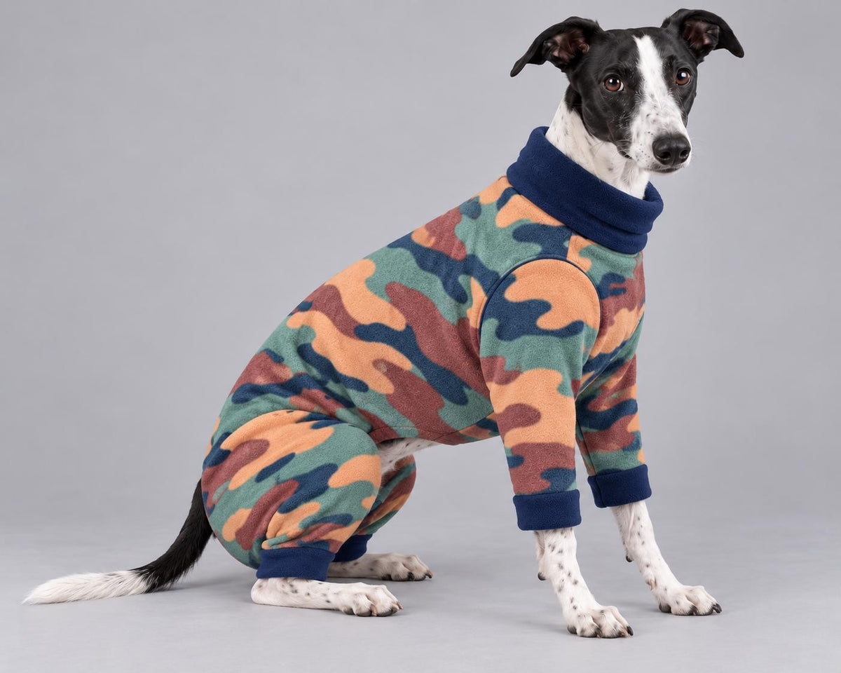 Whippet Fleece Jumper Dog Pyjamas, Warm Onesie for Sighthounds, Whippet Winter Suit, Soft Dog Romper