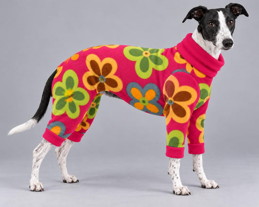 Whippet Fleece Jumper Dog Pyjamas, Warm Onesie for Sighthounds, Whippet Winter Suit, Soft Dog Romper