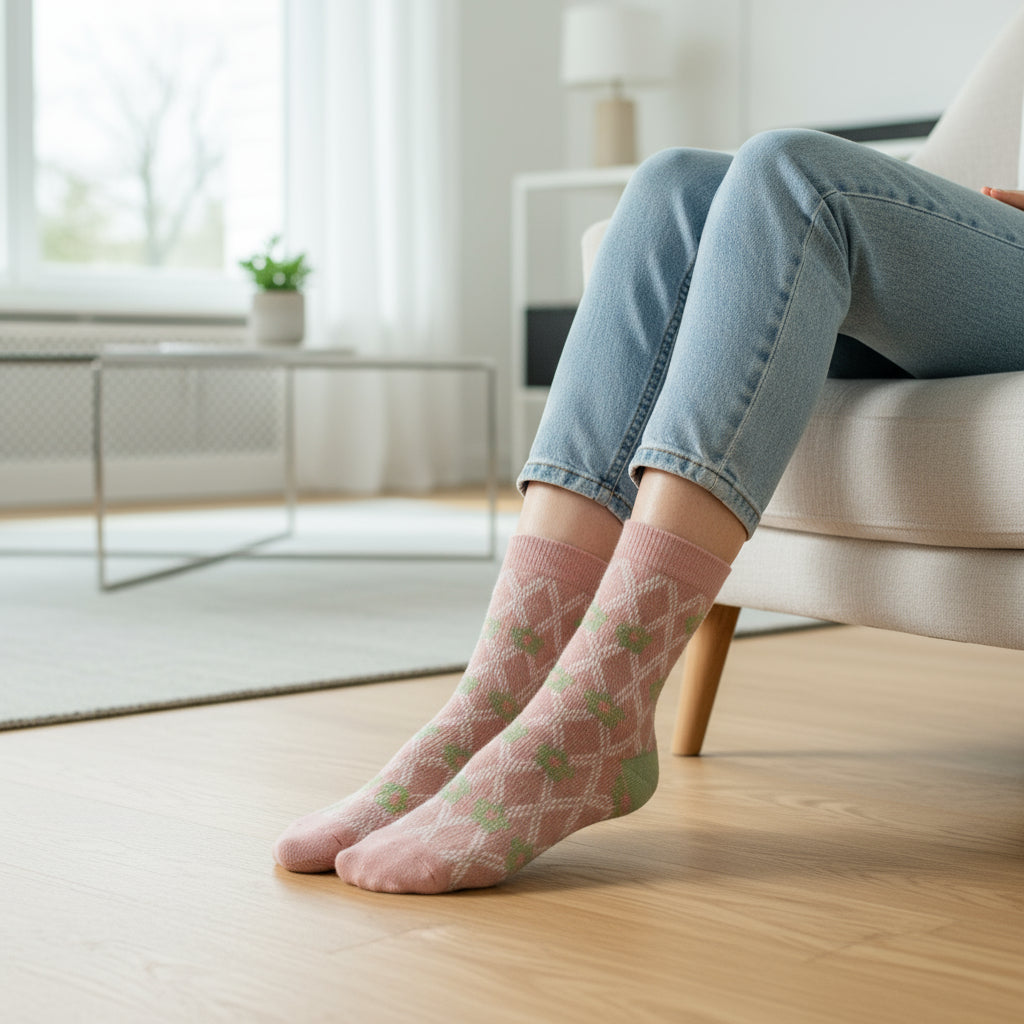 Daisy Flowers Print Pattern  Socks