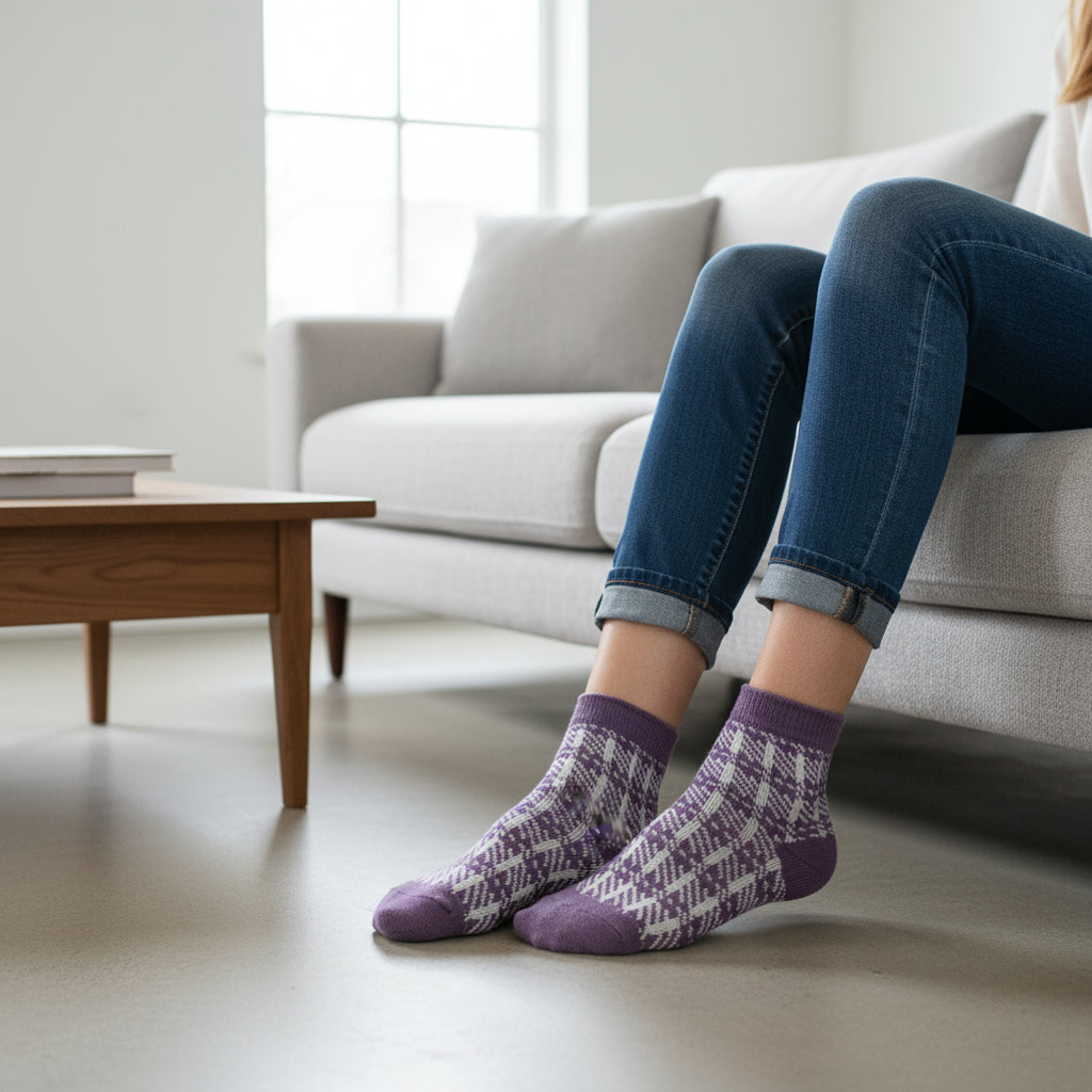 Checkered Lines Pattern  Seamless Socks