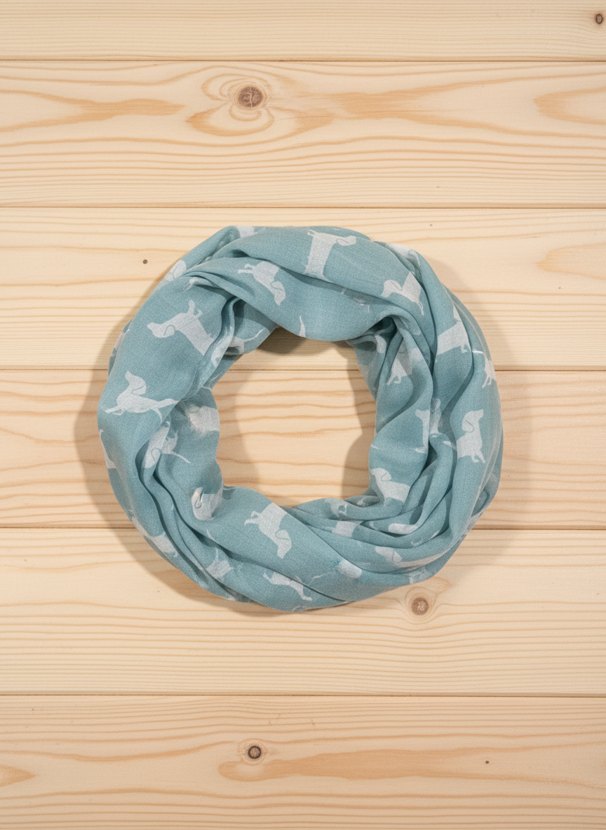 Dachshund Sausage Dog Infinity Scarf | Dachshund Print Light Weight Snood | Dog Lover Gift