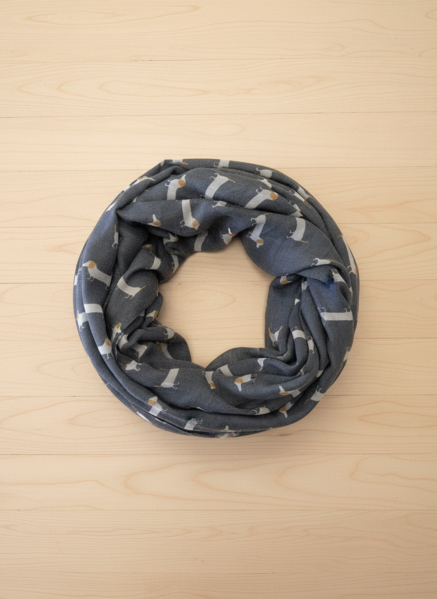 Dachshund Sausage Dog Infinity Scarf | Dachshund Print Light Weight Snood | Dog Lover Gift