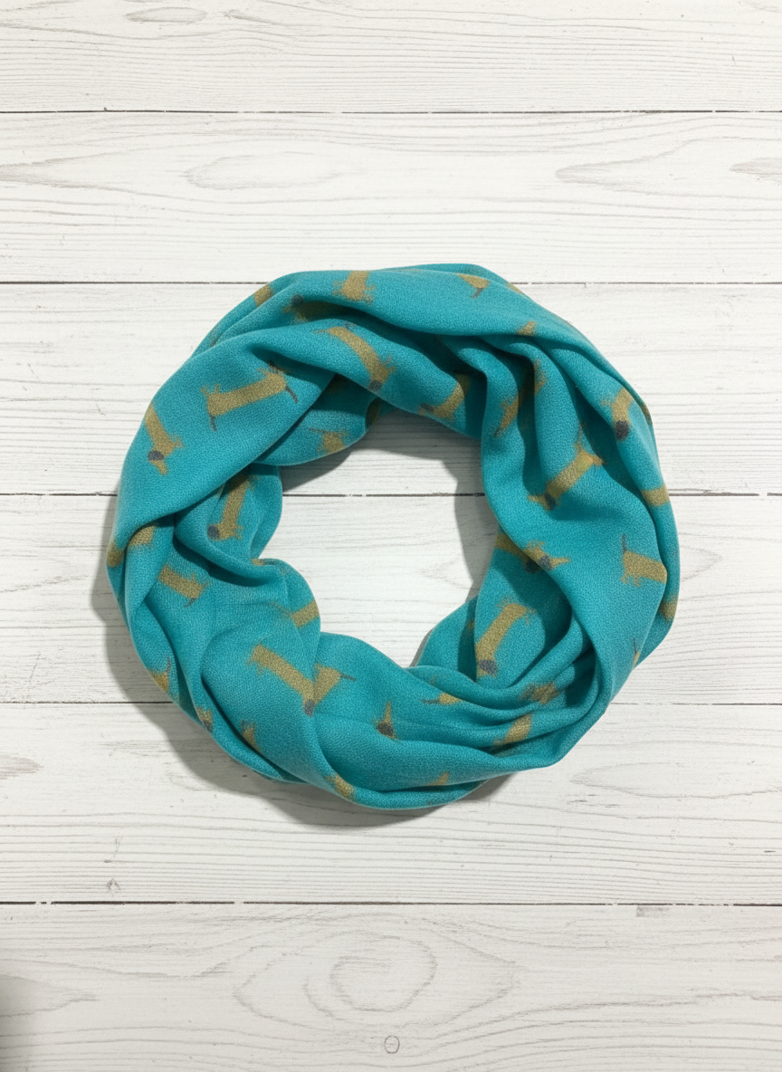 Dachshund Sausage Dog Infinity Scarf | Dachshund Print Light Weight Snood | Dog Lover Gift