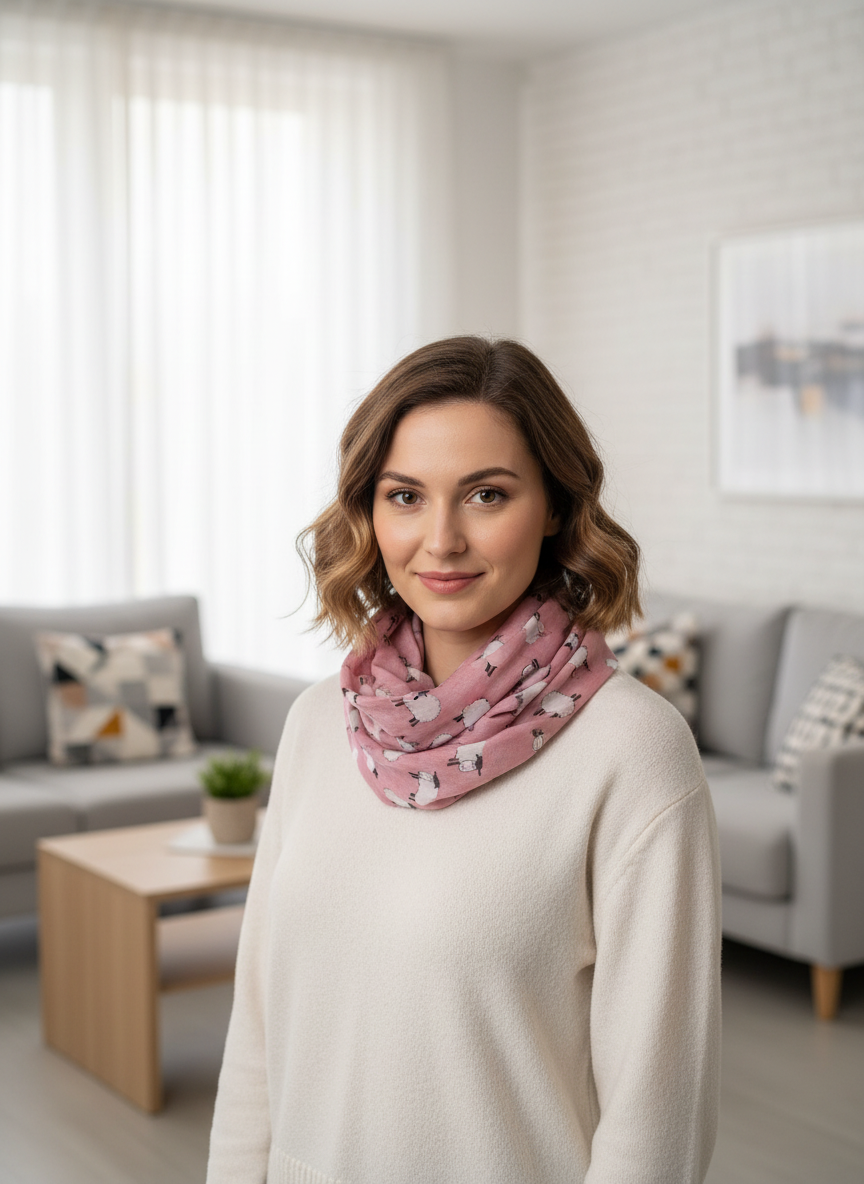 Sheep Print Infinity Scarf | Lightweight Snood | Available in Multiple Colours | Farm Animal Scarf | Sheep Lover Gift